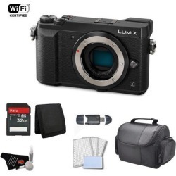 Panasonic Lumix Mirrorless Micro Four Thirds Digital Camera (Body Only, Black) Bundle with 32GB Memory Card + Carrying Case + More