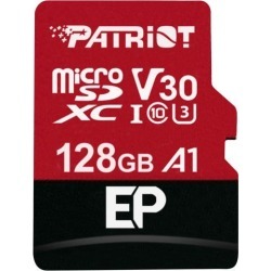Patriot Memory 128GB EP Series MicroSDXC U3, A1, V30, 4K Memory Card with Adapter, Reads 90MB/s, Writes 80MB/s
