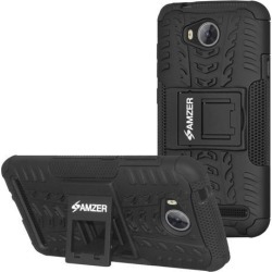 Amzer Hybrid Warrior Dual Layer Protection Soft Cover Hard Shell Case With Stand for Huawei Y3II