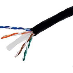 Monoprice Cat6 Ethernet Bulk Cable - Network Internet Cord - Stranded, 550Mhz, UTP, CM, Pure Bare Copper Wire, 24AWG, No Logo, 1000ft, Black