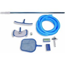 vidaXL Pool Cleaning Set w/ Vacuum Skimmer Brush Hose Chlorine/PH Test Kit