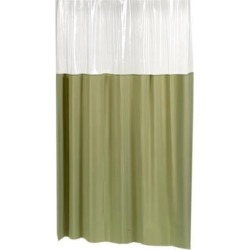 Carnation Home Fashions Living Room Decorative Window Vinyl Shower Curtain in Sage