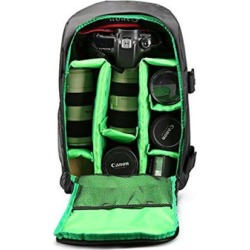 Wanmingtek Upgrade Waterproof Digital DSLR Photo Padded Backpack w/ Rain Cover Laotop 15.6' Multi-functional Camera Soft Bag Video Case