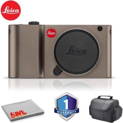 Leica TL Mirrorless Digital Camera (Titanium) RENEWED - Bundle with Carrying Case and More