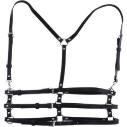 Punk Waist Belts Harajuku Faux Leather Straps Adjustable Body Harness Black