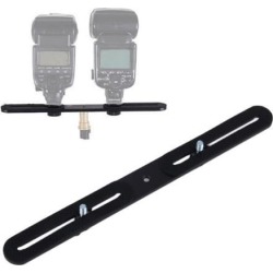 2pcs Dual Flash Bracket Holder with 2 Adapter Screws For 1/4" Screw Hole Studio Tripod Light Stand Digital SLR Camera