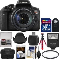 Canon EOS Rebel T6i Wi-Fi Digital SLR Camera & EF-S 18-135mm IS STM Lens with 32GB Card + Case + Flash + Tripod + Filter + Remote + Hood + Kit