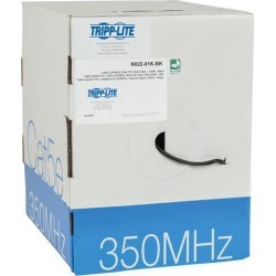 Tripp Lite Cat 5/ Cat5e Bulk Solid-Core PVC Cable, 350 MHz, Black, 1000 ft. (N022-01K-BK)