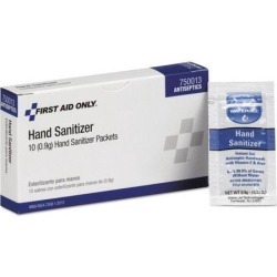 Hand Sanitizer Packets, Clean Scent, 0.9 g, 10/Box 750013