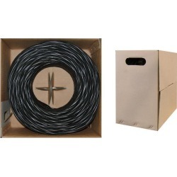Cable Wholesale CAT5E UTP Bulk Cable Solid 350MHz 24 AWG 1000 ft - Black