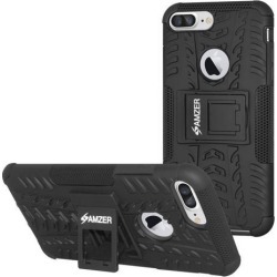 Amzer Hybrid Warrior Case - Black/ Black for iPhone 8 Plus