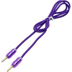 Purple 3.5mm Adapter Male to Male Car Stereo Audio Headphone Aux Cable 103cm