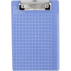 Checkered Print Plastic A5 File Menu Paper Clipboard 8.7' x 6' Steel Blue
