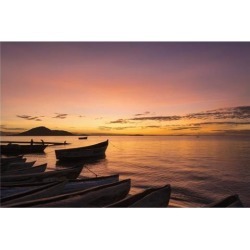 Posterazzi DPI12268470 Fishing Boats at Dusk Cape Maclear Lake Malawi - Malawi Poster Print - 19 x 12 in.