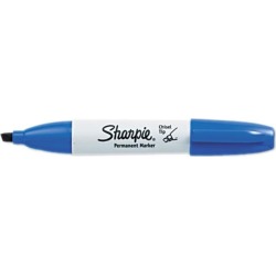 Sharpie 38203 Permanent Marker, 5.3mm Chisel Tip, Blue, Dozen