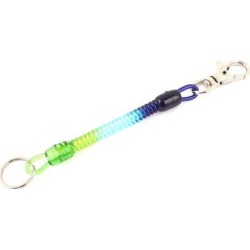 Swivel Lobster Clasp Coiled Lanyard Keyring Key Holder Tricolor 14.5cm