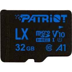 Patriot Memory 32GB LX Series microSDHC UHS-I/U1 A1 Memory Card with Adapter, Speed Up to 90MB/s (PSF32GLX11MCH)