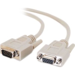 C2G 02717 Economy HD15 SVGA Male to SVGA Female Monitor Extension Cable, Beige (6 Feet, 1.82 Meters)