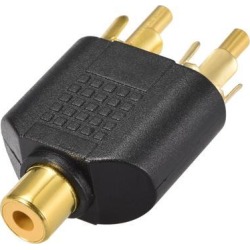 RCA Female to 2 RCA Male Connector Splitter Adapter Coupler for Stereo Audio Video AV TV Cable Convert