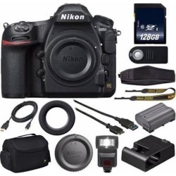 Nikon D850 DSLR Camera + 128GB SDXC MC + External Flash + HDMI Cable + Universal Wireless Remote Shutter Release + Hand Camera Grip Bundle
