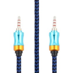 Unique BargainsVideo Players Nylon Braided Cord Male to Male Aux Connector Audio Cable Blue