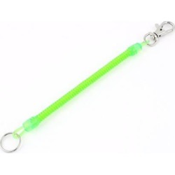 Swivel Lobster Clasp Coiled Lanyard Keyring Key Holder Bright Green 20.5cm