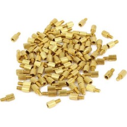 Unique Bargains 100 Pcs Male to Female Screw Brass Pillars Standoff Spacer M2x4mmx7m