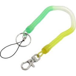 Unique Bargains Phone Decor Tricolor Plastic Spring Coil Cable Design Strap Key Chain