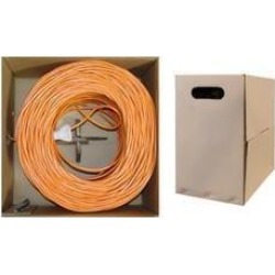Bulk Cat6 Orange Ethernet Cable, Stranded, UTP (Unshielded Twisted Pair), Pullbox, 1000 foot
