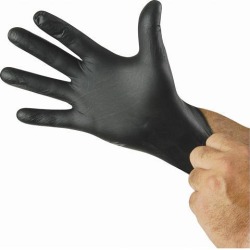 SHOWA BEST 7700PFTXL Disposable Gloves Nitrile Powder Free Black Xl 50 PK