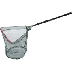 Unique Bargains 16 x 14 x 19 Triangle Shape3 Sections Telescopic Fishing Landing Net Fish Angler Mesh Black Green