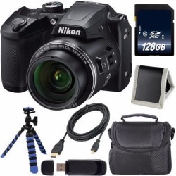 Recertified - Nikon COOLPIX B500 Digital Camera (Black) + 128GB SDXC Class 10 Memory Card + Flexible Tripod + Carrying Case + Micro HDMI Cable + Card