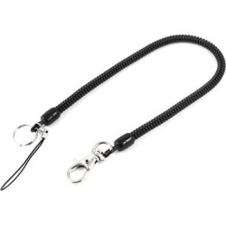 Unique Bargains Lobster Clasp Keys Hanging Holder Spring Coil Keychain Keyring Black