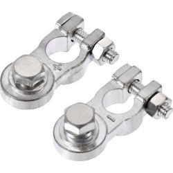 Car Battery Terminal Clamps Positive Negative Set Tinned Copper 1 Pair
