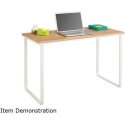 Steel Workstation, 47-1/4w X 24d X 28-3/4h, Beech/white