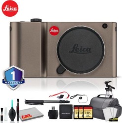 Leica TL Mirrorless Digital Camera (Titanium) RENEWED Bundle with 3x 32GB Memory Card + 2x Battery + Leica SF64 Flash Black + Editing Software Kit