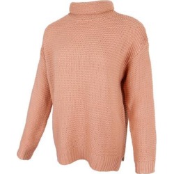Womens Turtleneck Chunky Knit Sweater Pullover Long Sleeves S Pink