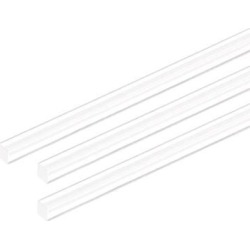5mmx5mmx10inch Acrylic Rod Square Clear Acrylic Plastic Rod Solid PMMA Bar 3pcs