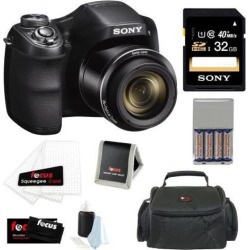 Sony H200 DSCH200B Cyber-Shot Compact Zoom Digital Camera (Black) Bundle