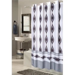 Carnation Home Fashions Shower Stall-Sized, EZ-ON Harlequin Polyester Shower Curtain