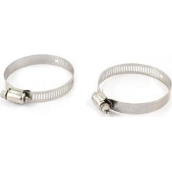 Unique Bargains Stainless Steel 46mm to 70mm Hose Pipe Clamps Clips Fastener 2 Pieces