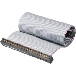 IDC Wire Flat Ribbon Cable FC/FD Connector A-type 50Pins 2.54mm Pitch 0.2m Length Gray