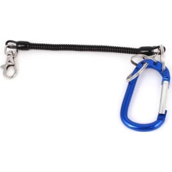 Unique Bargains Black Blue Safety Spring Elastic Coiled Cord Keyring Keychain Strap Rope