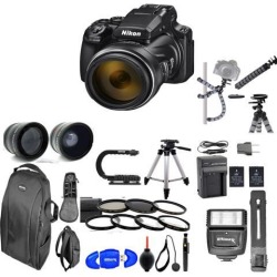 Nikon Coolpix P1000 16MP 125x Super-Zoom Digital Camera + Lens Complete 77mm HD 8K Accessory kit Flash Lenses Backpack & More