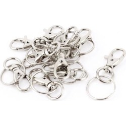 Unique Bargains 10 Pcs Silver Tone Swivel Trigger Lobster Claw Clasp Key Holder Keyring Findings