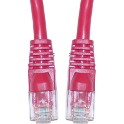 Cable Wholesale Cat5e Ethernet Crossover Cable Snag-less/Molded Boot 10 foot - Red
