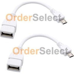 2 USB Micro B to A Adapter Converter OTG Cable for Android Cell Phone 100+SOLD