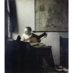 Posterazzi SAL260572 The Lute Player Jan Vermeer 1632-1675 Dutch Oil on Canvas Metropolitan Museum of Art New York USA Poster Print - 18 x 24 in.