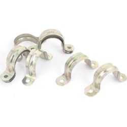 30mm Arch High Two Holes U Type Pipe Clamp Clips Bronze Tone 10 Pcs
