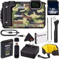 Nikon COOLPIX W300 Digital Camera (Camouflage) International Model + EN-EL12 Replacement Lithium Ion Battery + 32GB SDHC Class 10 Memory Card + SD